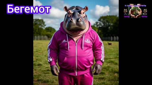 Бегемота одеть в спортивный костюм.
