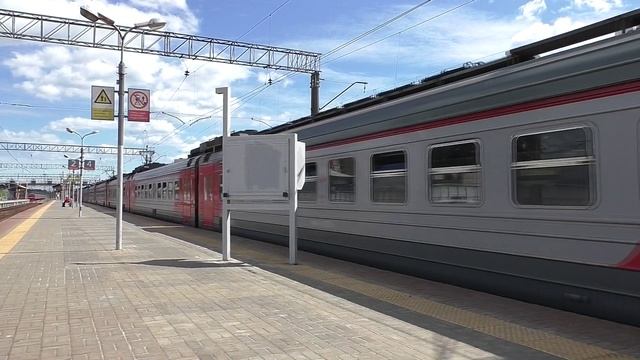 Видео с электропоездами на ст. Монино и прилегающем перегоне ст. Чкаловская - ст. Монино.