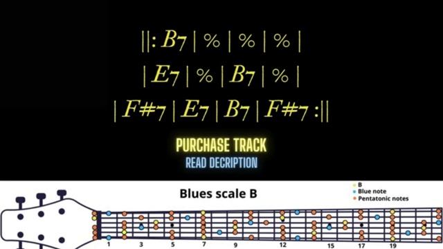 Shuffle Blues Backing Track in B