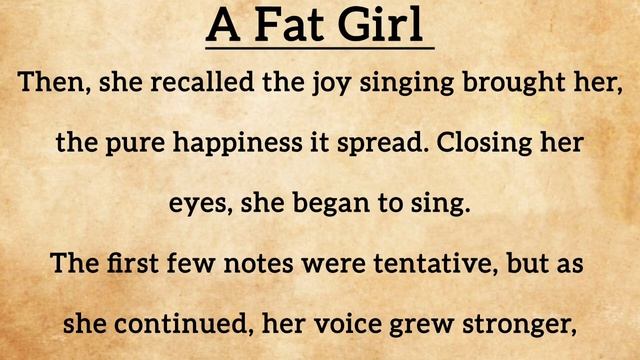 A Fat Girl English Short Story   Learning English Through Story Level 1🔥   Improve Your English
