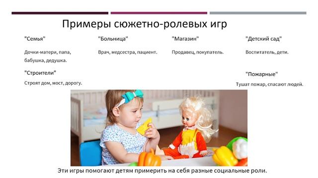 Сюжетно-ролевая игра. Консультация для родителей. Савельева Е.А.