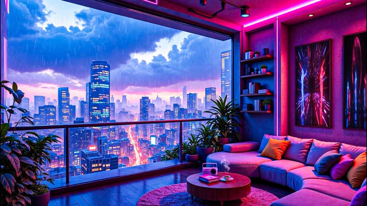 Study Music & Rain Sounds 📚 1990s Lofi Hip Hop Beats on a Cozy Rainy Night ☔ Lofi Rain Playlist