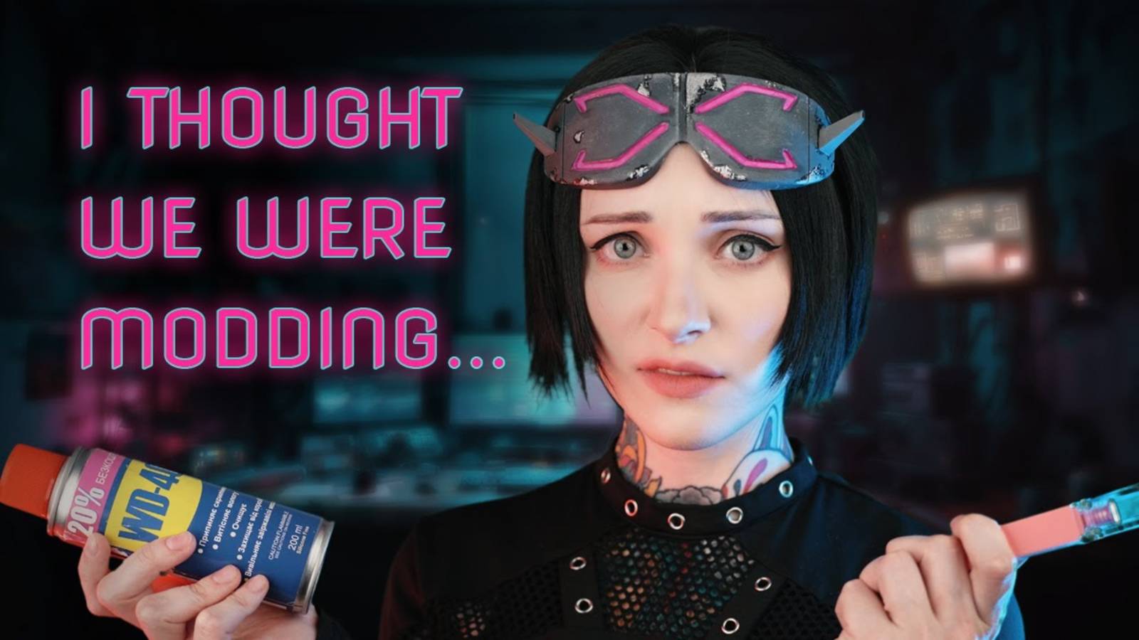 [AnnAnn ASMR] Tech friend does your makeup // cyberpunk, chaotic, personal attention