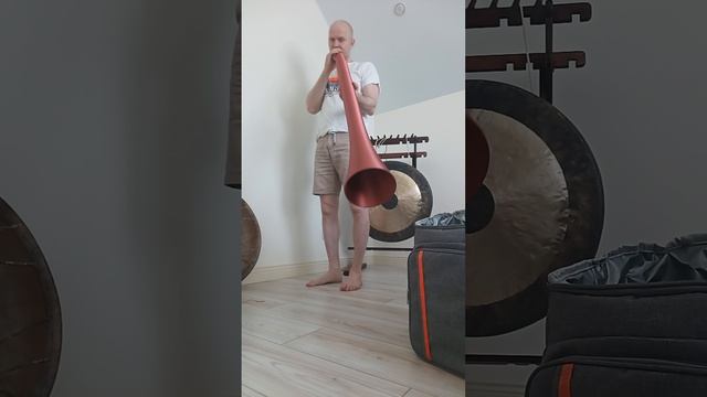 Диджериду много тональный, шикарный инструмент. Медь.