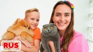 Влад и Ники. Влад и Мама поменялись животными! Весёлое видео для детей.