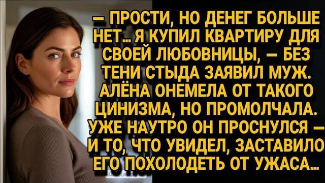 Муж купил квартиру любовнице… а утром проснулся в кошмаре