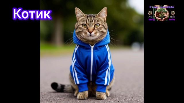Ну, котик в спортивном костюме-это классика.
