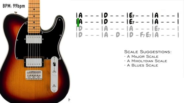 Honky Blues Backing Track in A