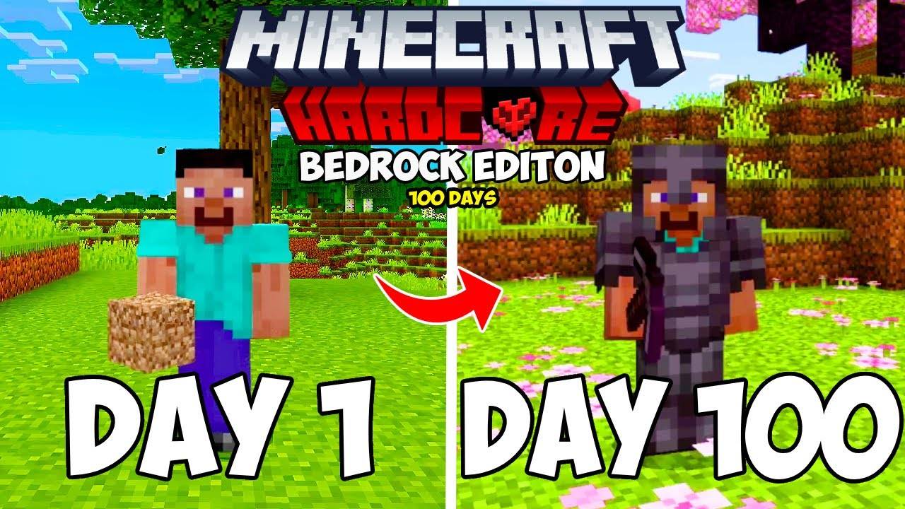 100 дней в Minecraft Bedrock Hardcore