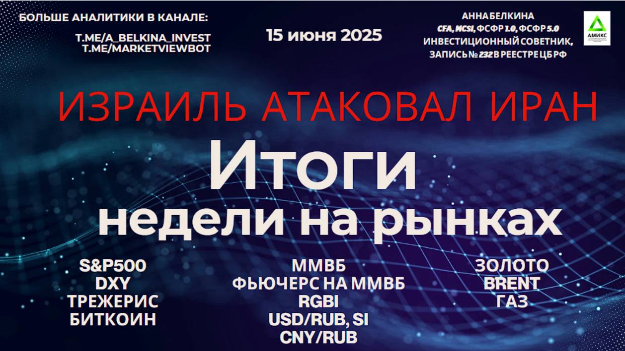 Итоги торговой недели на рынках – 15 июня 2025