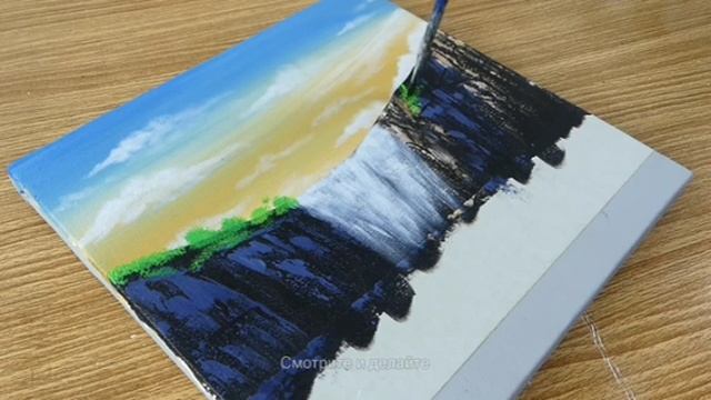 Как нарисовать красивый водопад