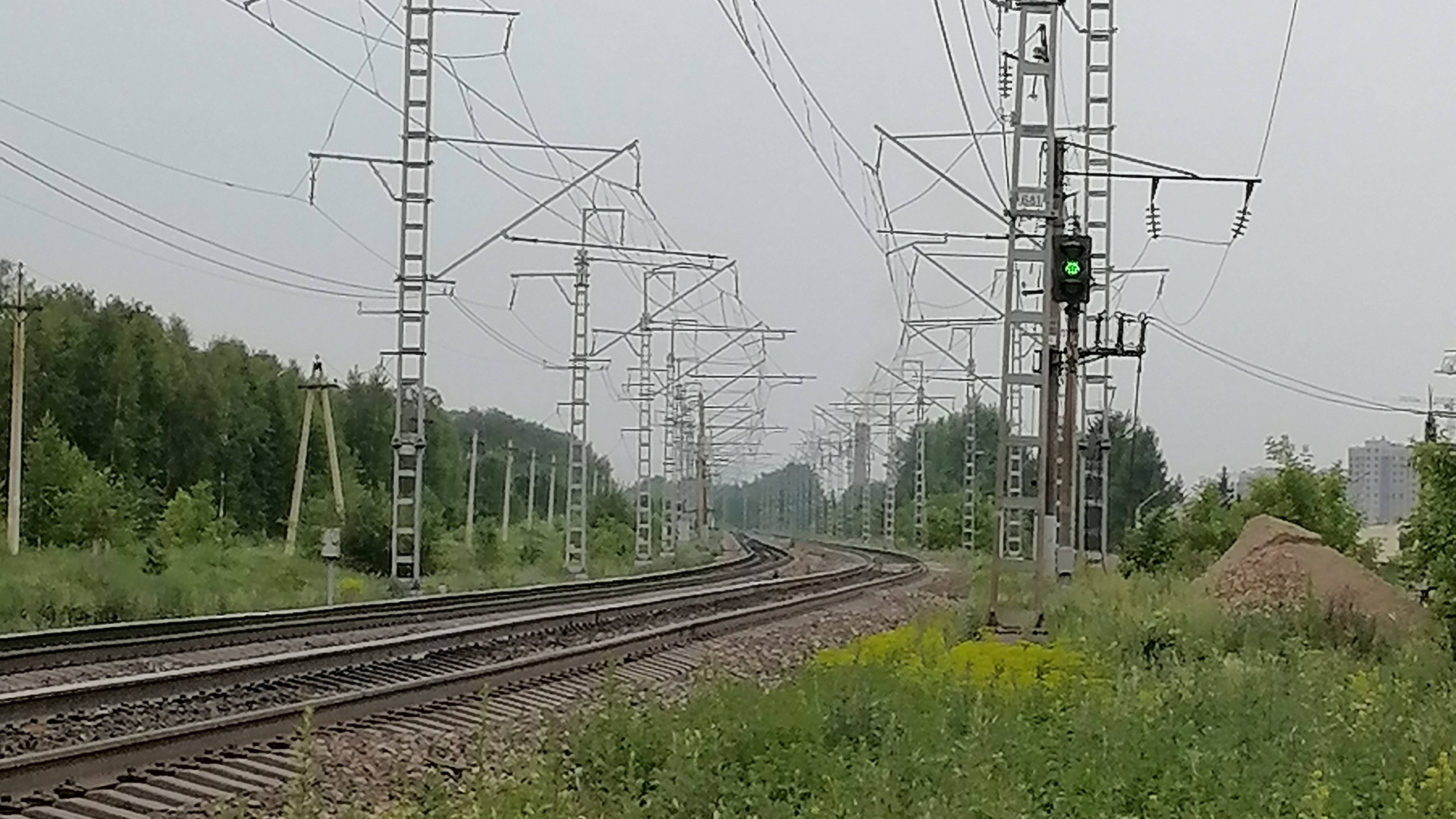 Поезда Краснорска, платформа Мясокомбинат, перегон Минино - Бугач