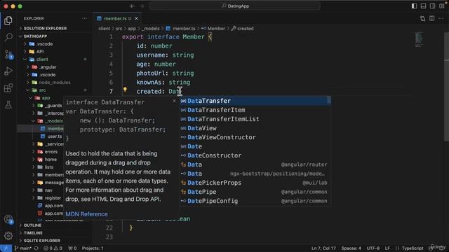 96 - Creating the member interface