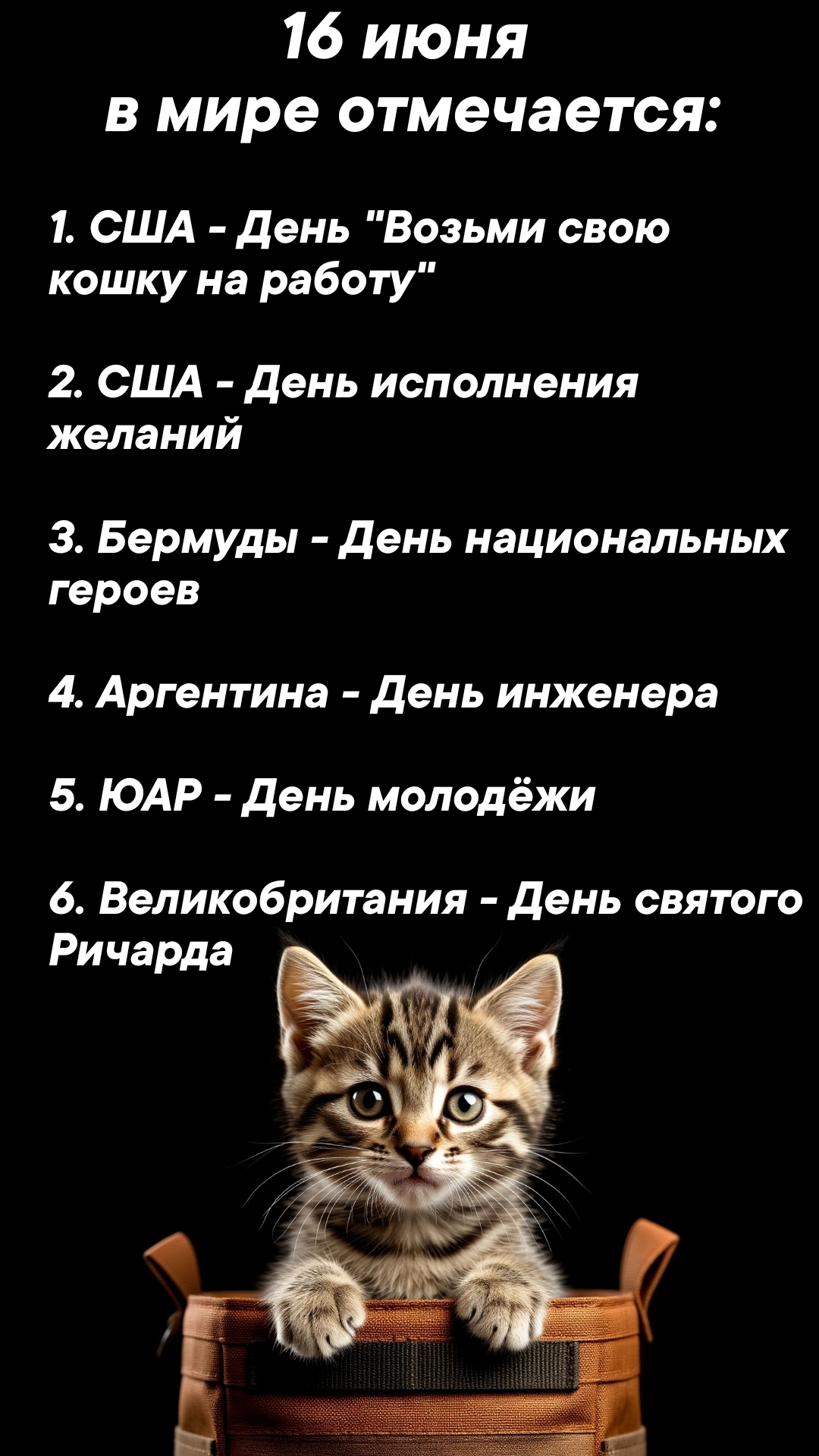 16 июня в мире отмечается #врек #вленту #популярное #праздник #празднуетпланета #июнь