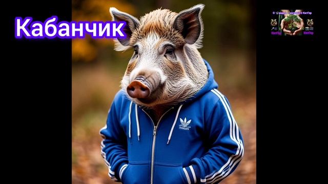 Дикий кабан в спортивном костюме.