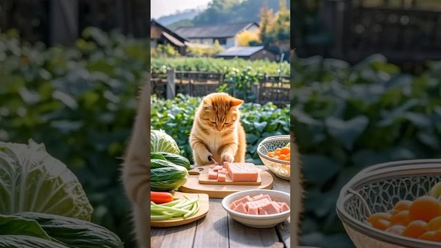 Коты готовят кушать