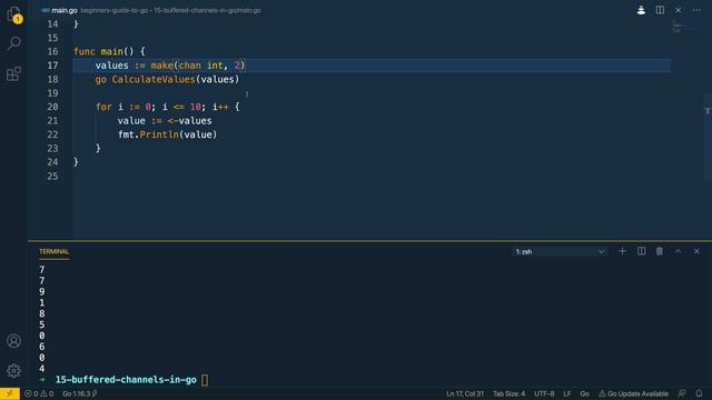 16 - Buffered Channels in Go