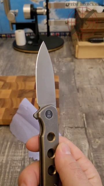 Складной нож We Knife из стали CPM 20CV. Заточка ножа на заточной системе Профиль К-03. #нож #shorts