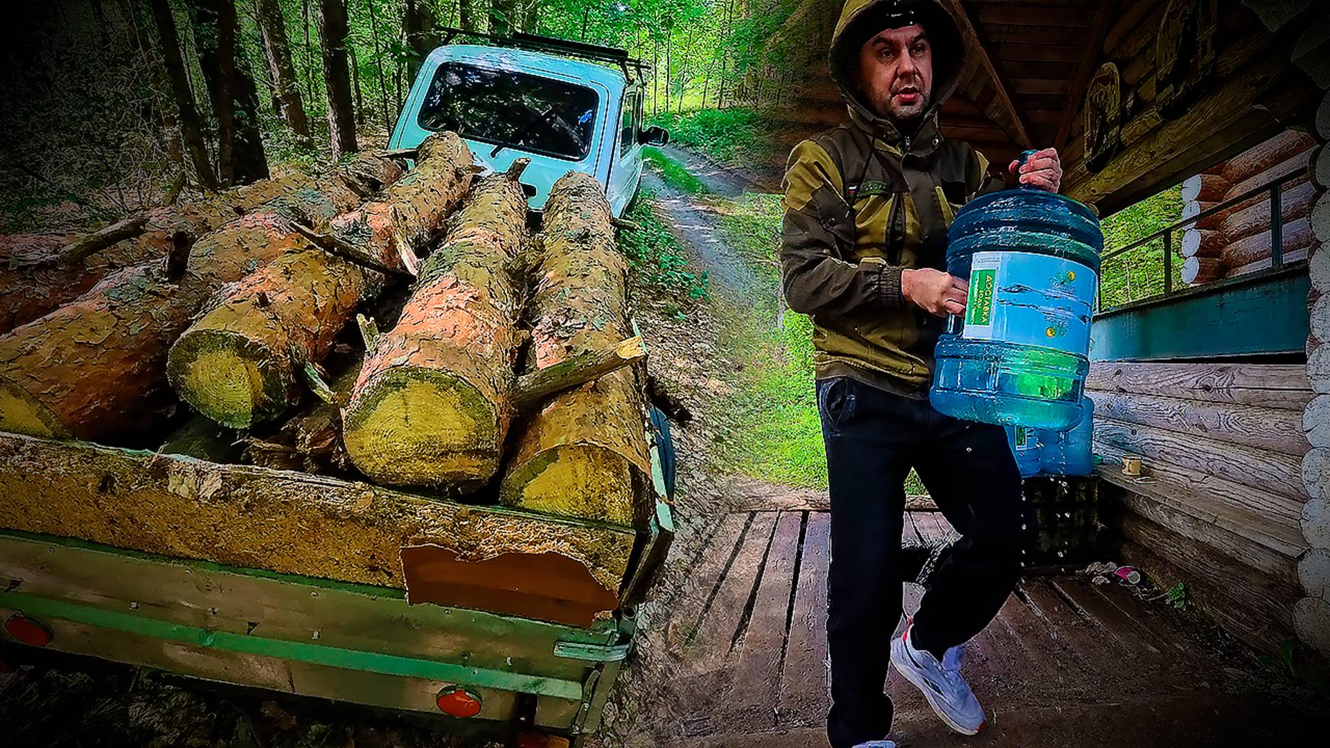 ЛЕТНИЕ БУДНИ НЕБРОДЯГИ / ОГОРОД РАСТЁТ, ВОДЫ ИЗ РОДНИКА ПРИВЁЗ, ДРОВ ЗАГОТОВИЛ / ASMR