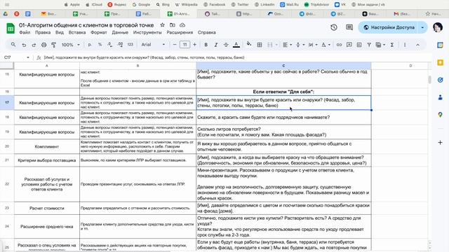 Алгоритм общения с клиентом в торговой точке DS