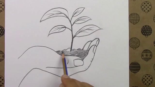 Как нарисовать саженец от руки шаг за шагом карандашом