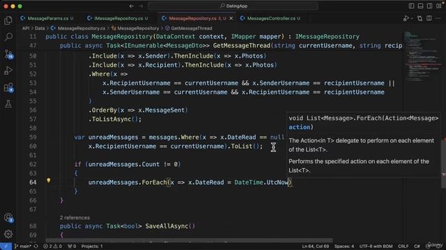 183 - Getting the message thread for 2 users
