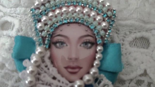 Fairy brooches of a girl. Original brooches with faces.