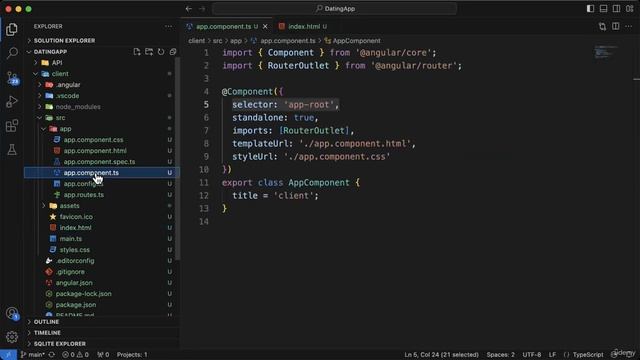21 - Running the angular project and reviewing the bootstrap of the app