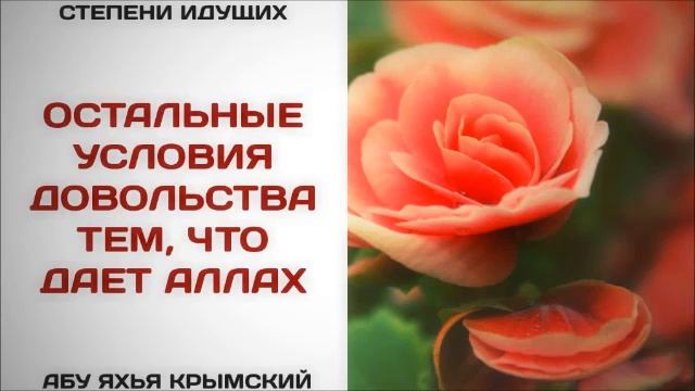 74. Остальные условия довольства тем, что дает Аллах  Абу Яхья Крымский