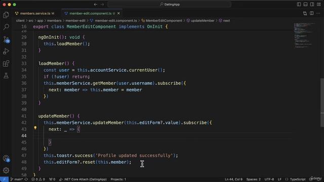 114 - Updating the user in the client app