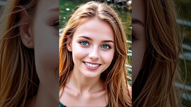 Pretty cute girl swimming in lake - AI lookbook art #aigirl #aiart #lookbook #beauty #model #cute