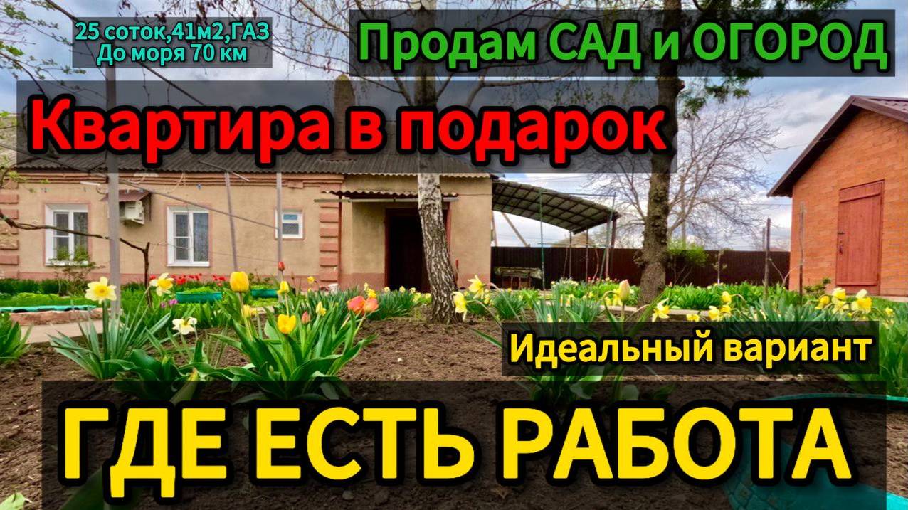 🏡Классный Солнечный дом на Юге! 41 м2🦯25 соток🦯газ🦯вода🦯2 000 000 ₽🦯пос. Октябрьский