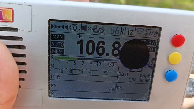 106.8  v  Radio Helsinki  (Ylöjärvi/Soppeenmäki)(Finland)(Pirkanmaa)~353km   282°  120 m  2 kW (ERP)