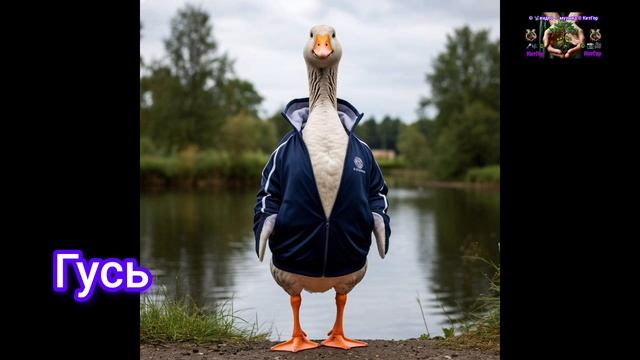 Гусь в спортивном костюме.