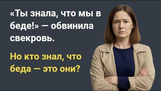 «Ты знала, что мы в беде!» —писала свекровь. Но кто знал, что беда — это они