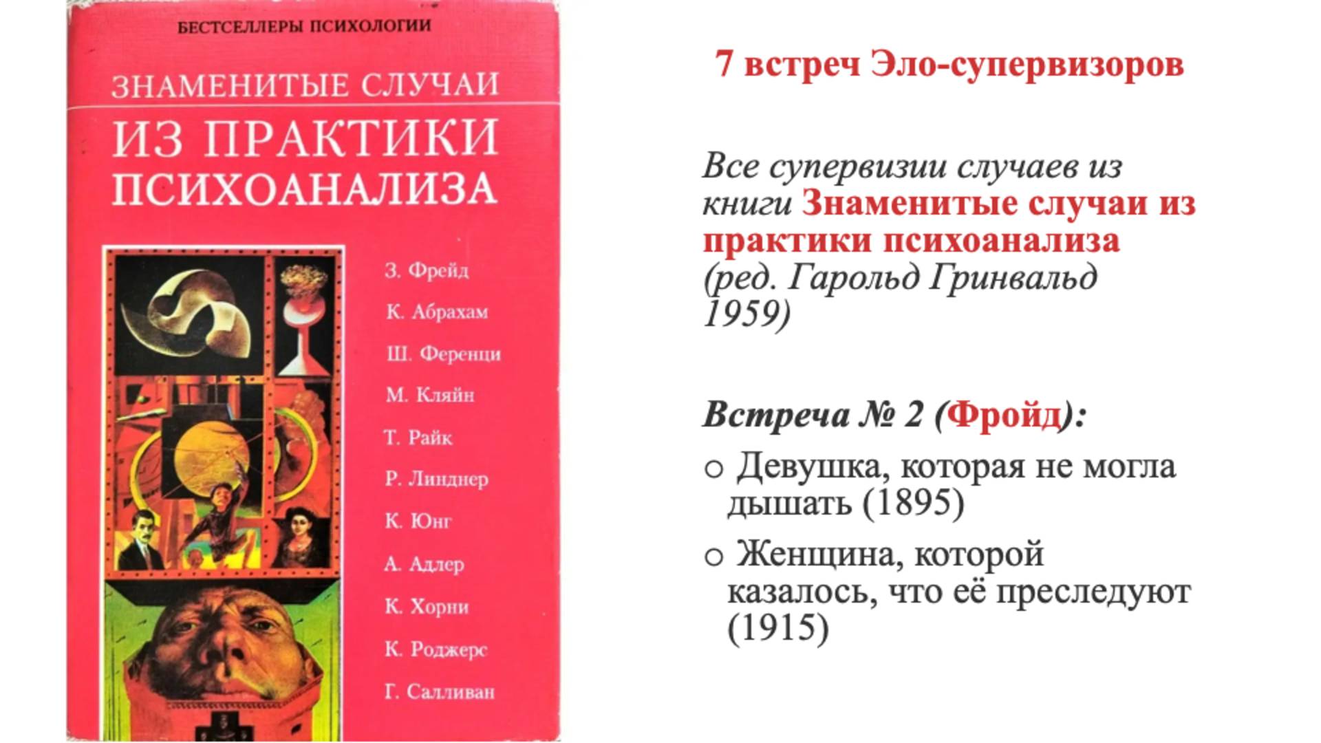 Все супервизии случаев из книги "Знаменитые случаи из практики психоанализа" (ред. Гринвальд) № 2