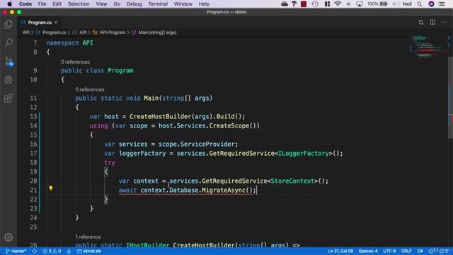 028 Applying the migrations and creating the Database at app startup