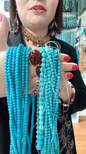 250613-5 Turquoise Bead Strand: Wear a Forest Lake on Your Body