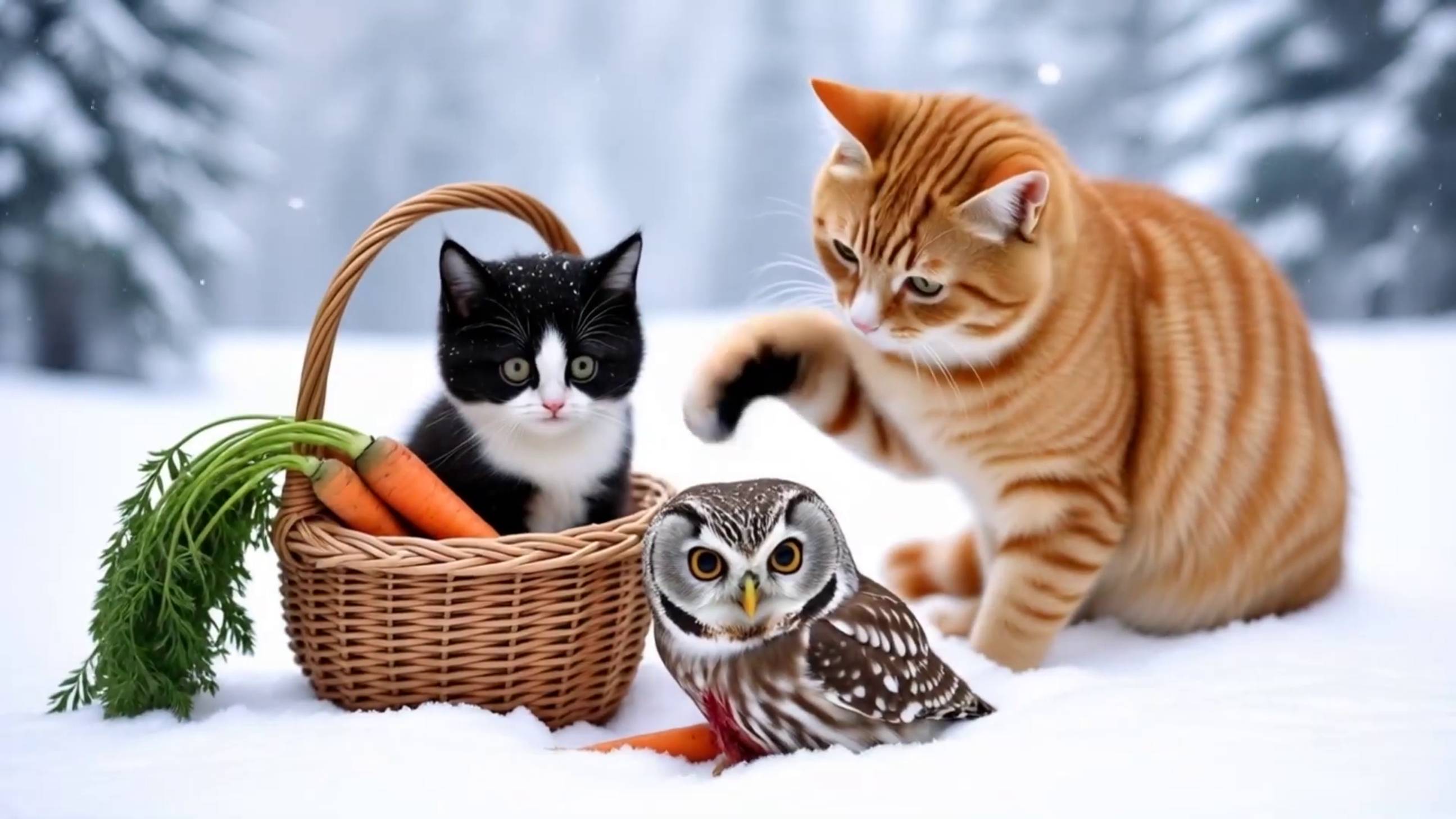 Котик и сова