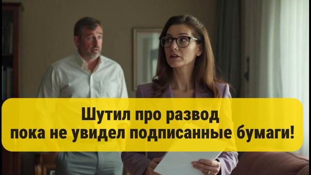 Шутил про развод 
пока не увидел подписанные бумаги!