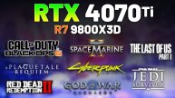 NVIDIA RTX 4070 Ti + RYZEN 7 9800X3D | Тест в 6 играх