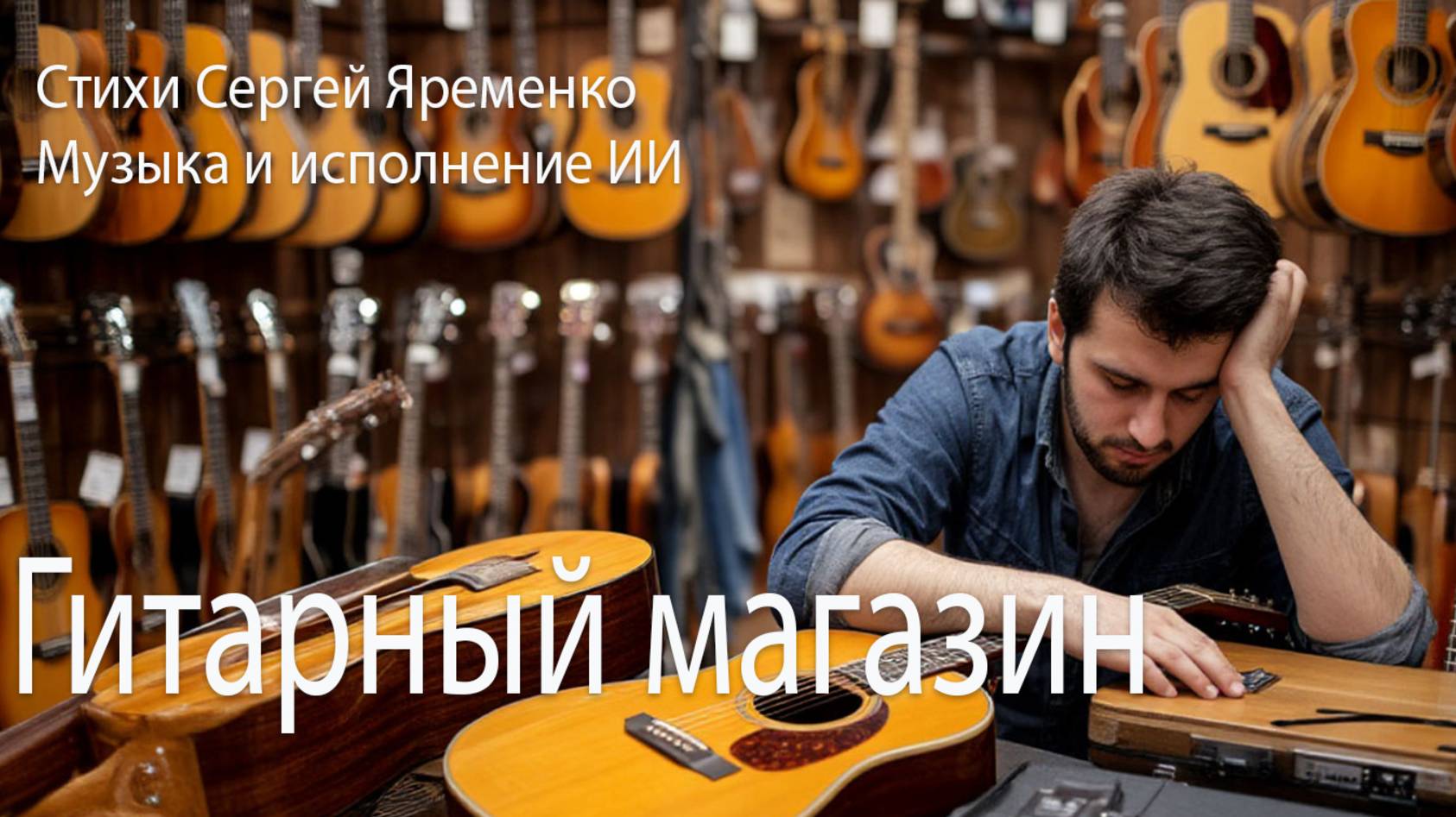 Песня в жанре шансона "Гитарный магазин". Слова Сергей Яременко. Исполнение ИИ