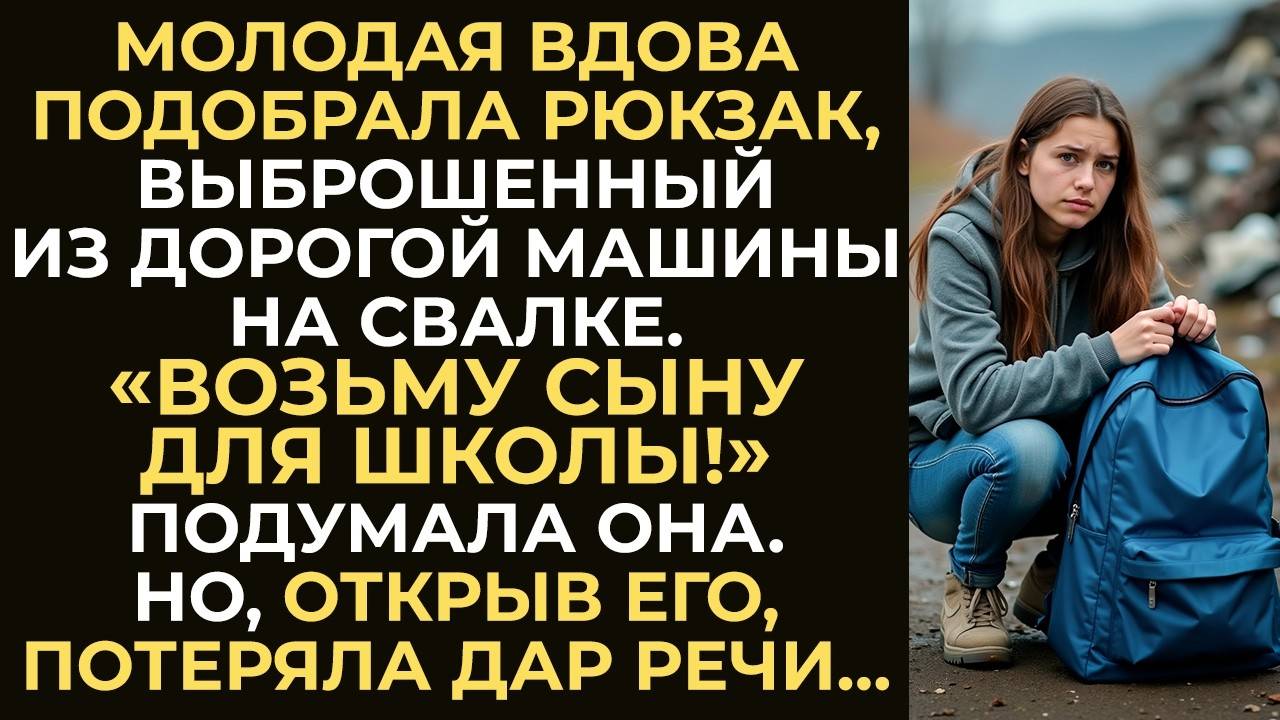 Молодая вдова подобрала на свалке рюкзак, выброшенный из внедорожника — для сына. Но не ожидала...