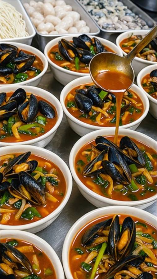 Самая известная острая лапша с морепродуктами в Корее! Лучший "Jjiamppong". Корейская уличная еда