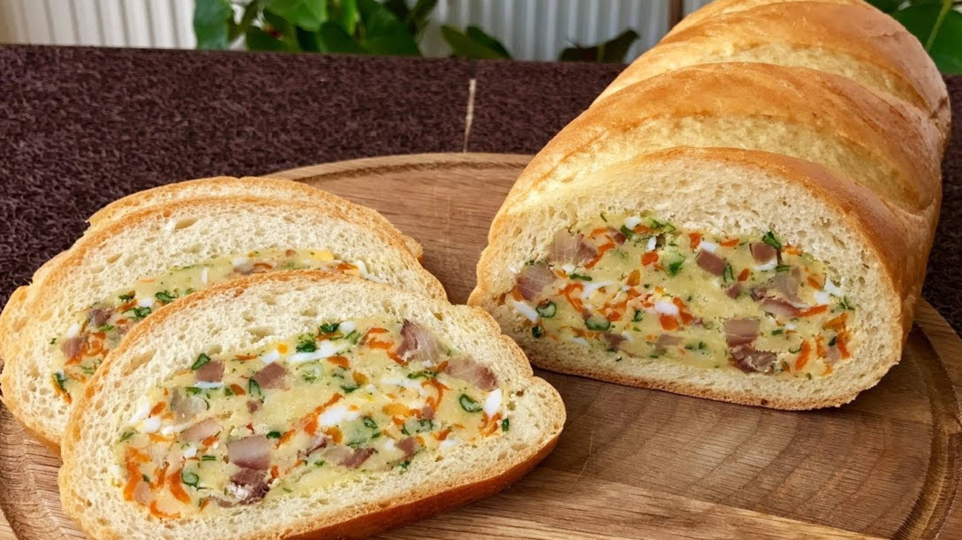 Фаршированный батон "Закусочный". Ленивые пирожки из батона