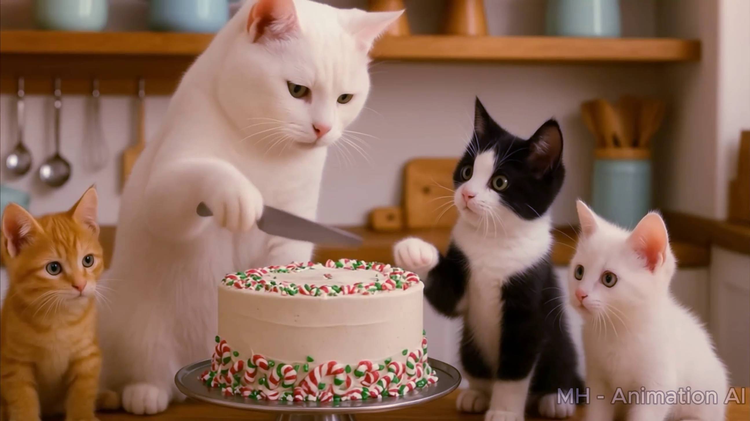 Котики и торт