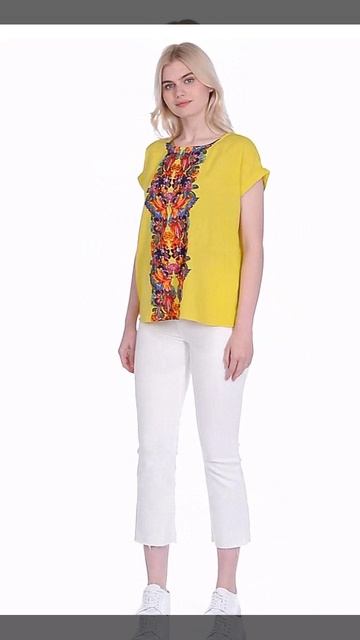 Блузка из вискозы SLOOK, желтая 585377
