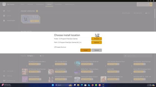 2.1 Установите Unreal Engine и Visual Studio