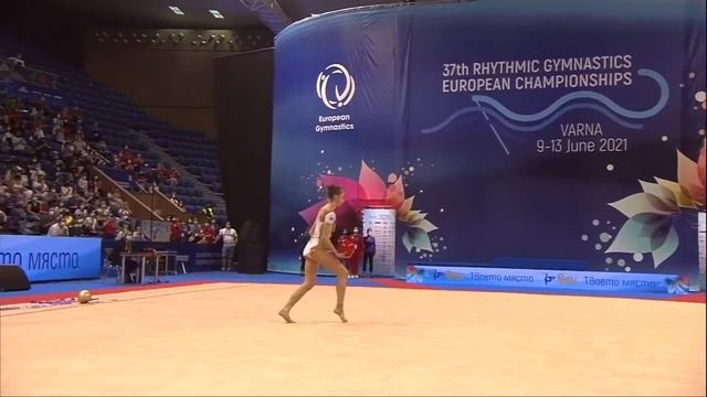 Боряна Калейн (Болгария) - Упражнение с мячом, многоборье ｜ 37-й Чемпионат Европы 2021 - 27400
