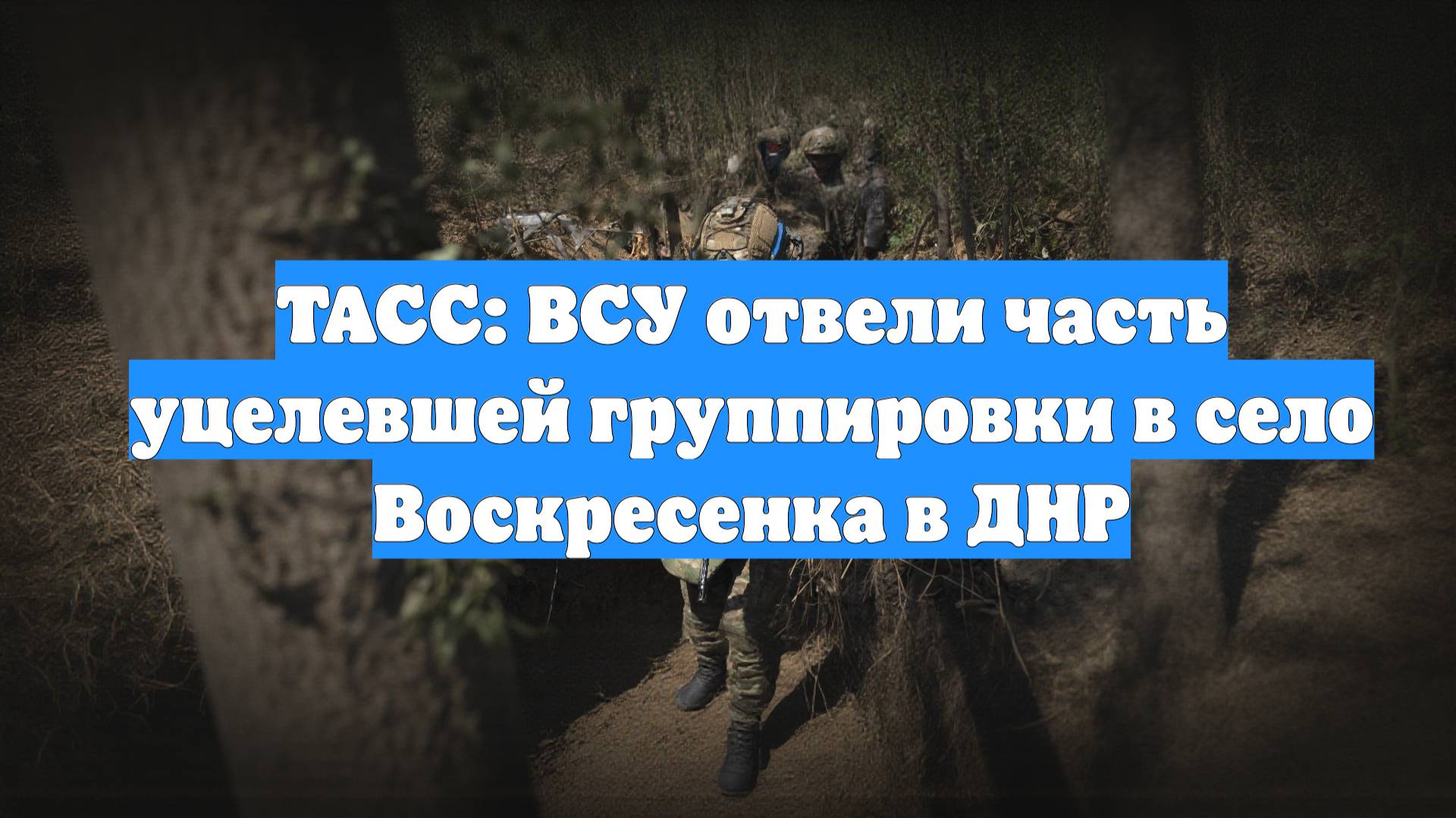 ТАСС: ВСУ отвели часть уцелевшей группировки в село Воскресенка в ДНР